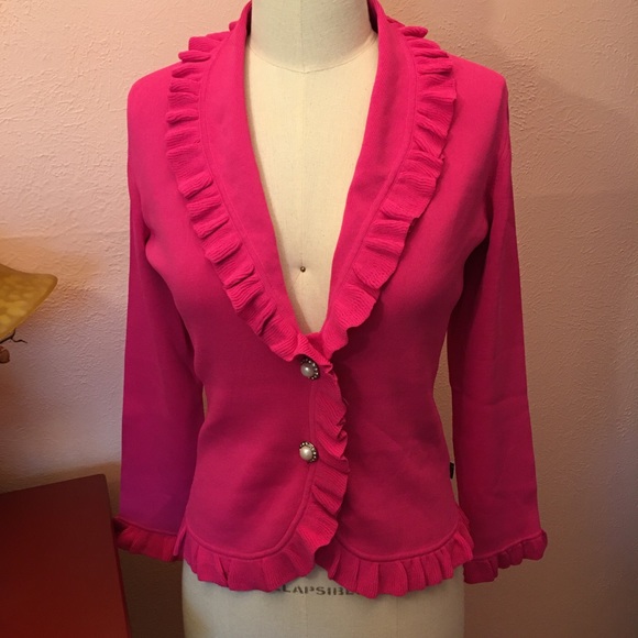 BCBGMaxAzria Jackets & Blazers - BCBG hot pink sweater Blazer medium